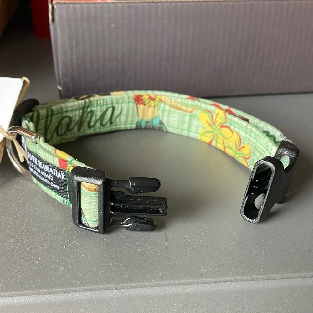 Dog Gone Hawaiian Medium Adjustable Floral Plumaria Dog Collar Made in Hawaii
